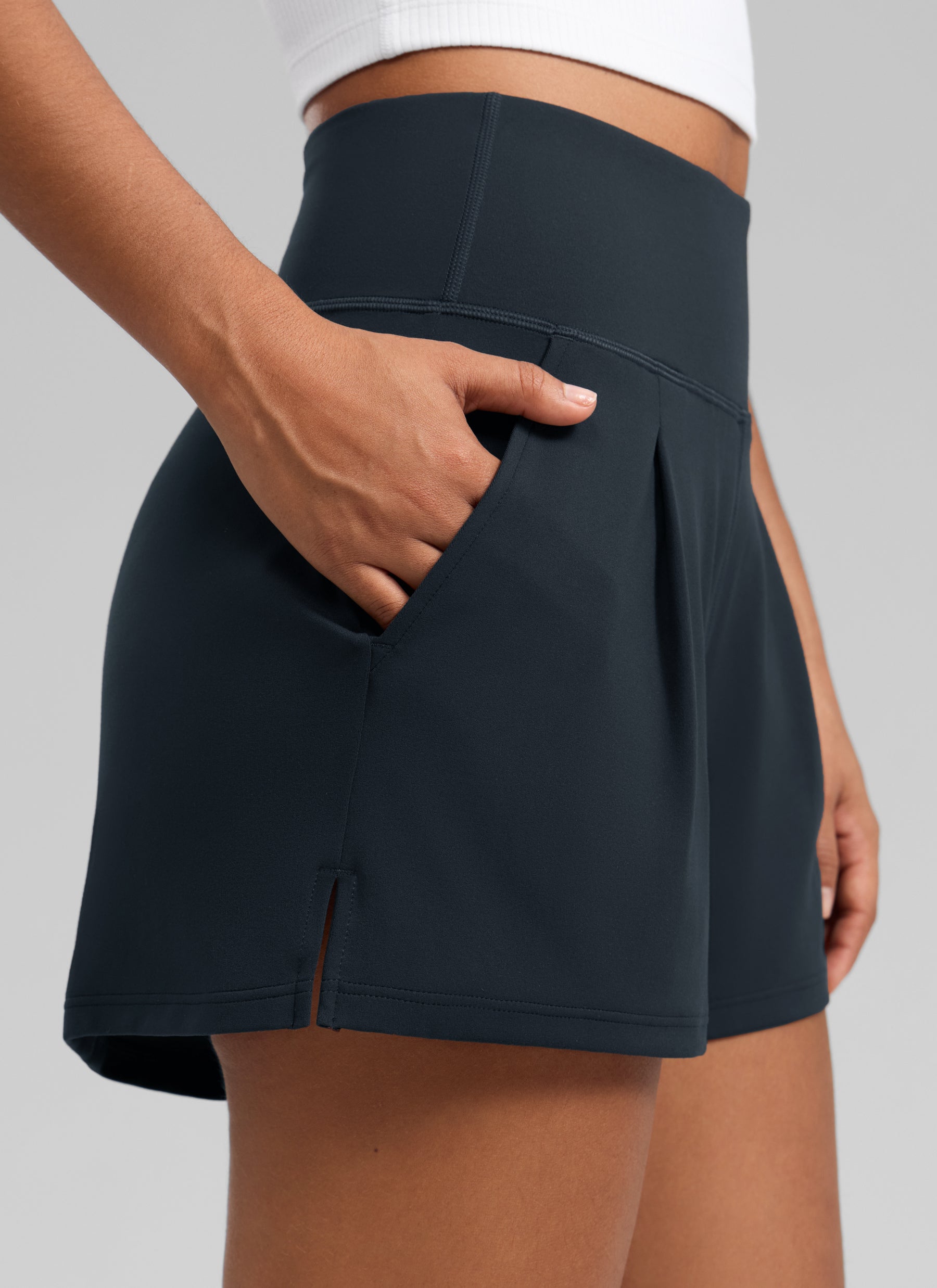 CRZ YOGA Damen- Butterluxe -Freizeit-Shorts ohne Innenshorts mit Taschen 3