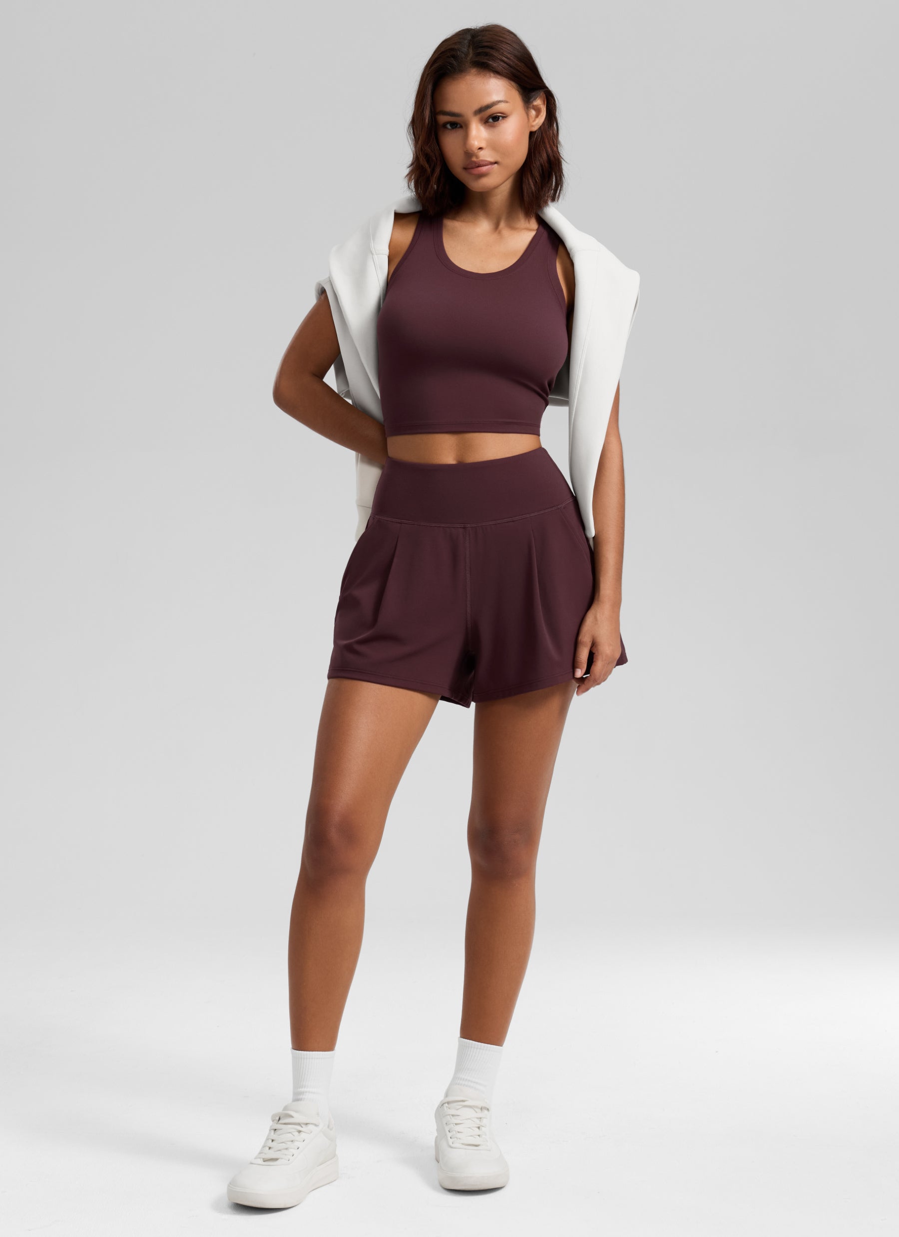 CRZ YOGA Damen- Butterluxe -Freizeit-Shorts ohne Innenshorts mit Taschen 3