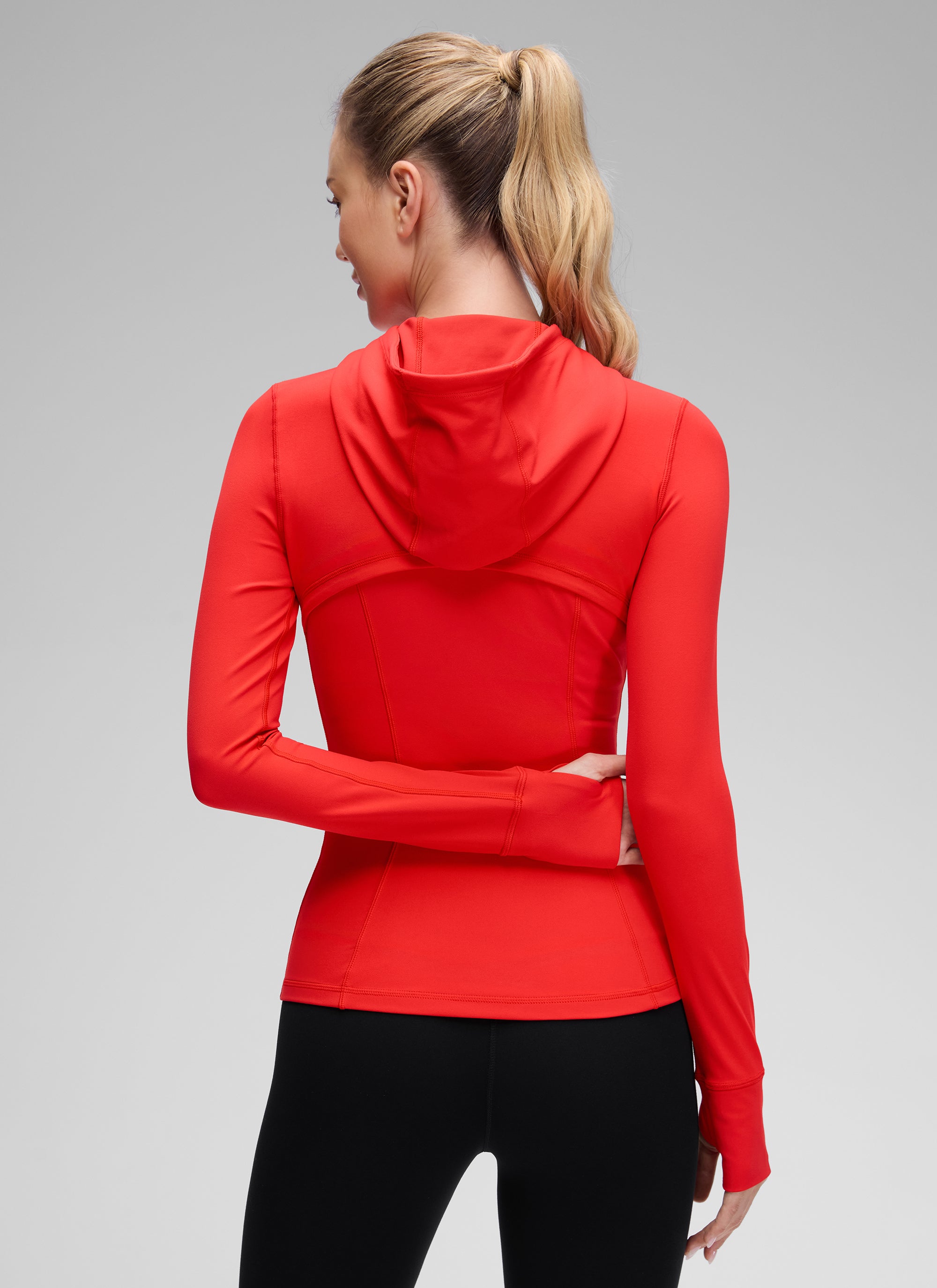 CRZ YOGA Sweat à Capuche Zippé Coupe Slim avec Poches Butterluxe Femme Dark Red
