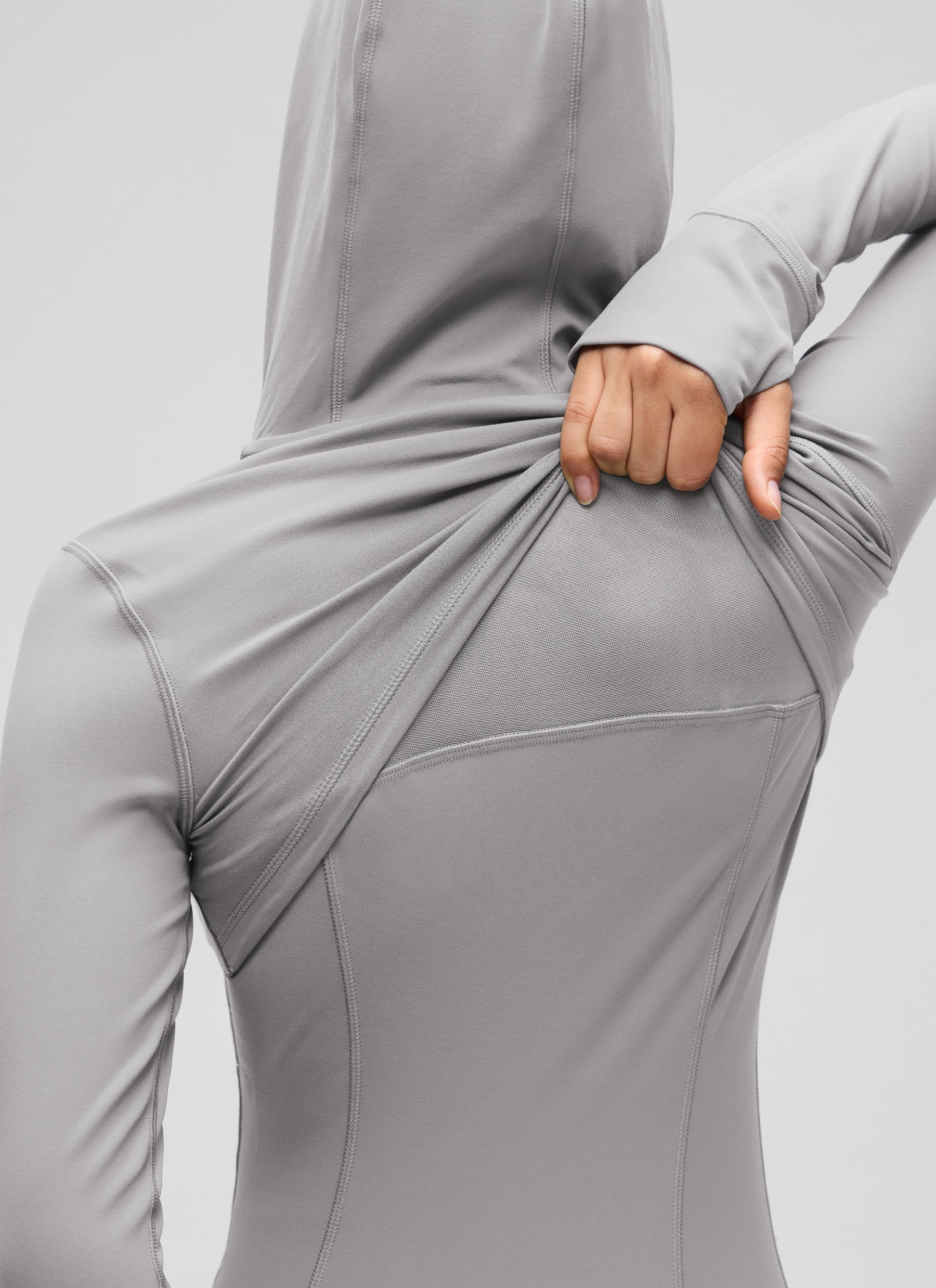 CRZ YOGA Damen- Butterluxe -Hoodie in Slim-Fit-Passform mit Taschen und durchgehendem Reißverschluss, Farbe: Gull Gray
