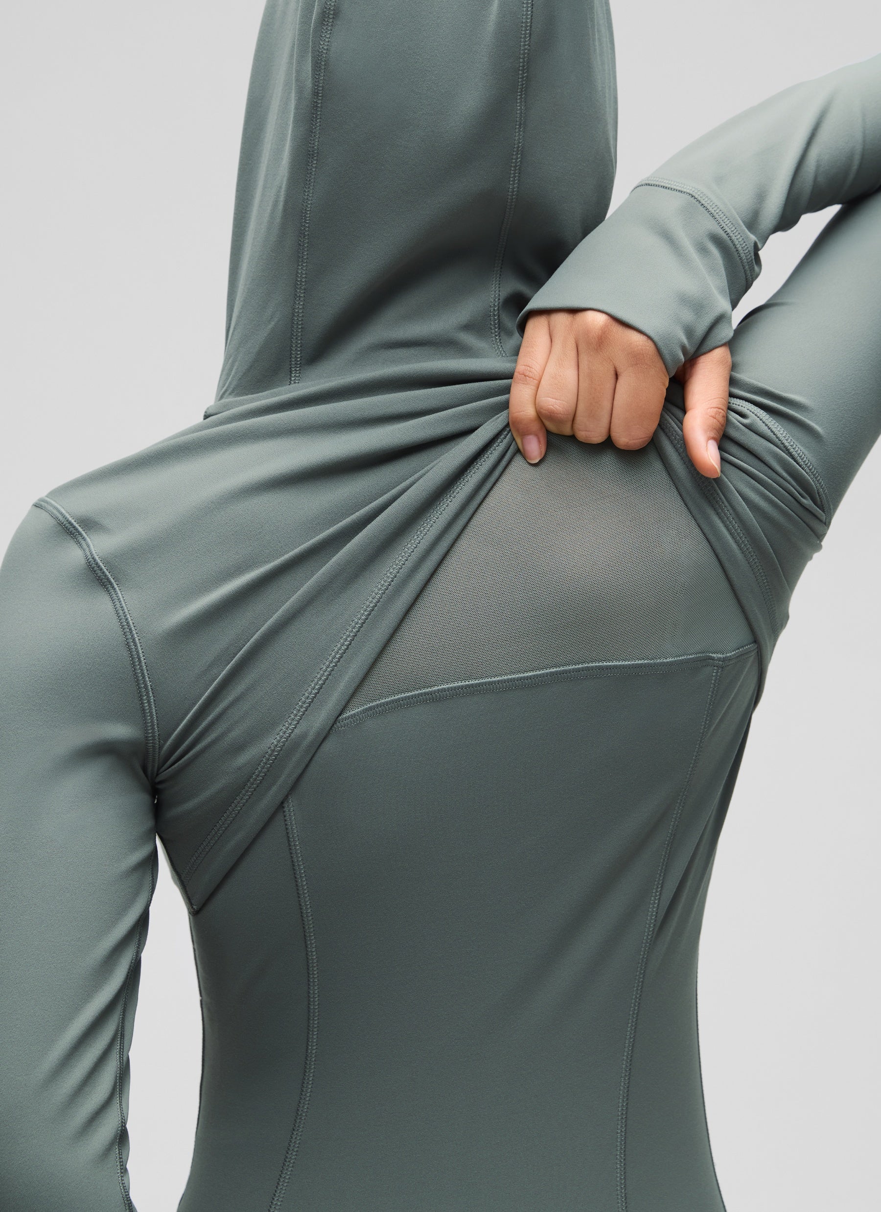 CRZ YOGA Sweat-à-capuche zippé femme Butterluxe Slim Fit avec poches Gris Sauge
