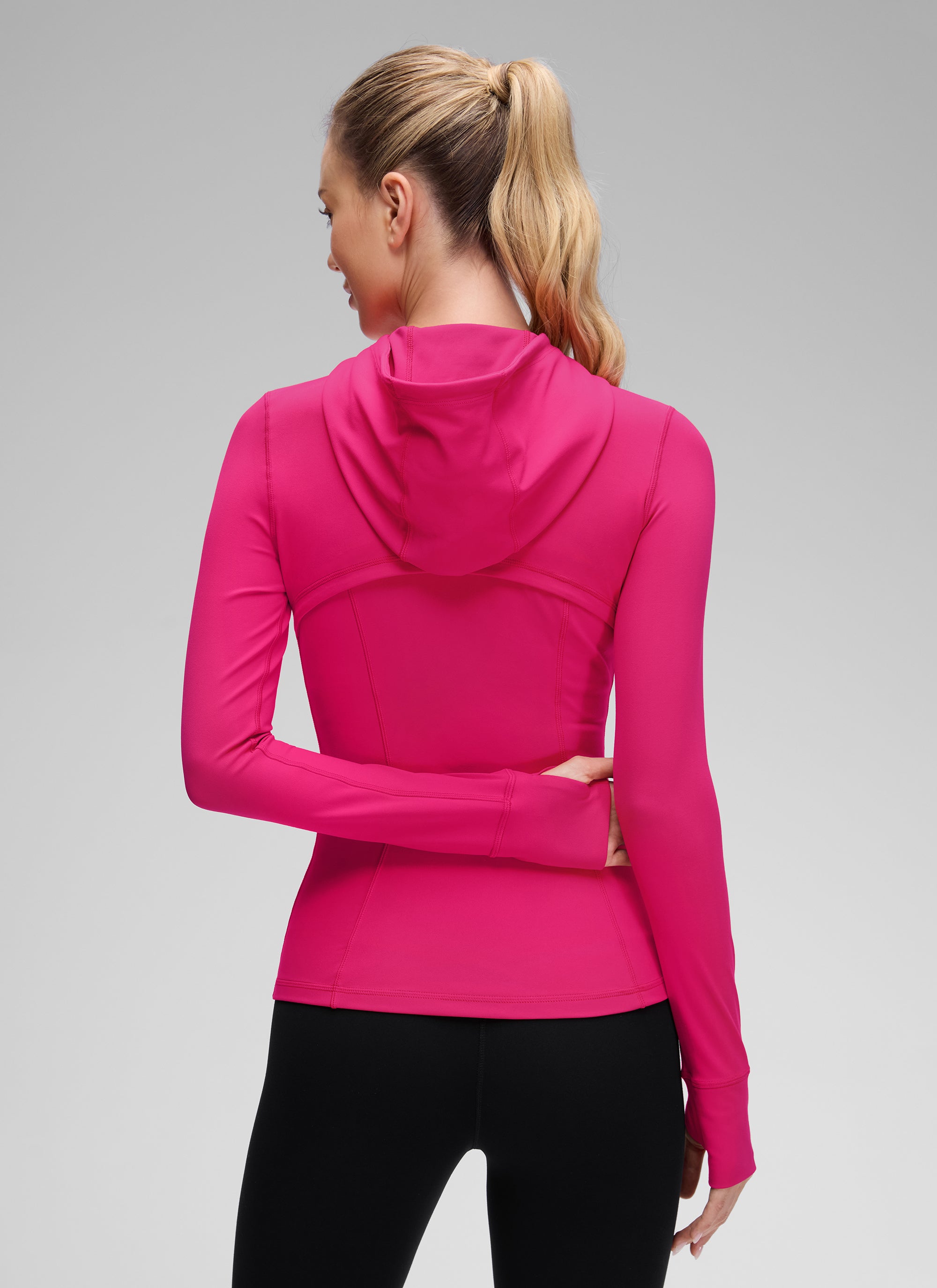CRZ YOGA Sweat à Capuche Zippé Coupe Slim avec Poches Butterluxe Femme Granita Pink