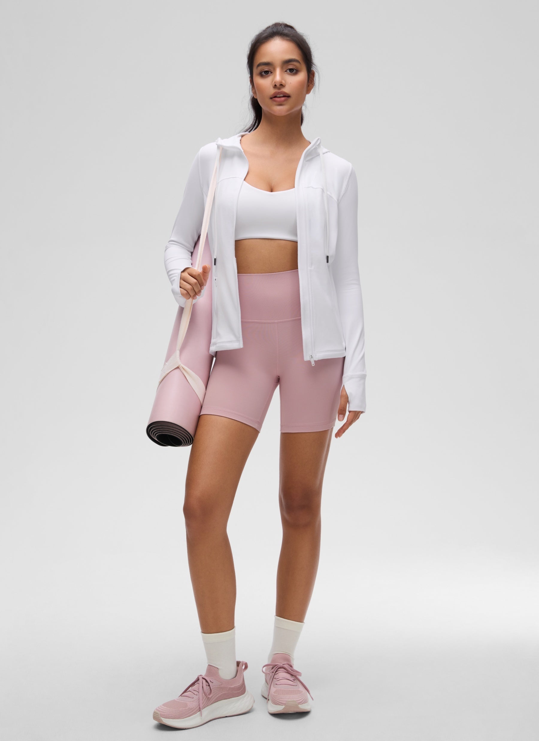 Sweat à capuche zippé avec poches et coupe slim Butterluxe pour femme CRZ YOGA White