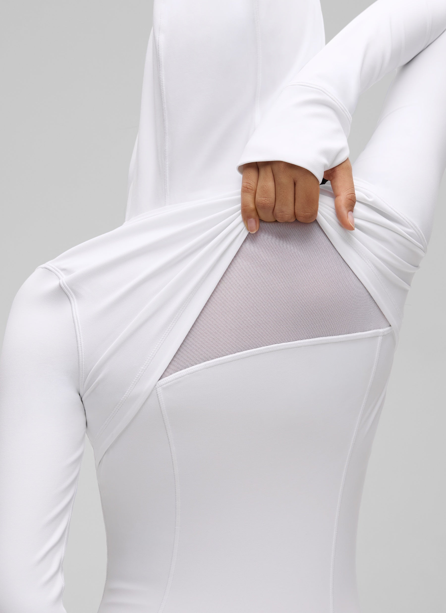 CRZ YOGA Damen- Butterluxe , Slim Fit, mit Taschen, Oberbekleidung, Kapuzenpullover mit durchgehendem Reißverschluss, Weiß