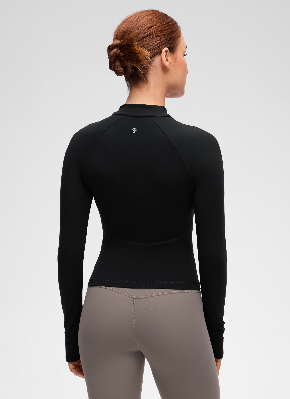 Chaqueta Butterluxe casual con cuello en V, largo hasta la cintura y bolsillos para mujer CRZ YOGA, Negro