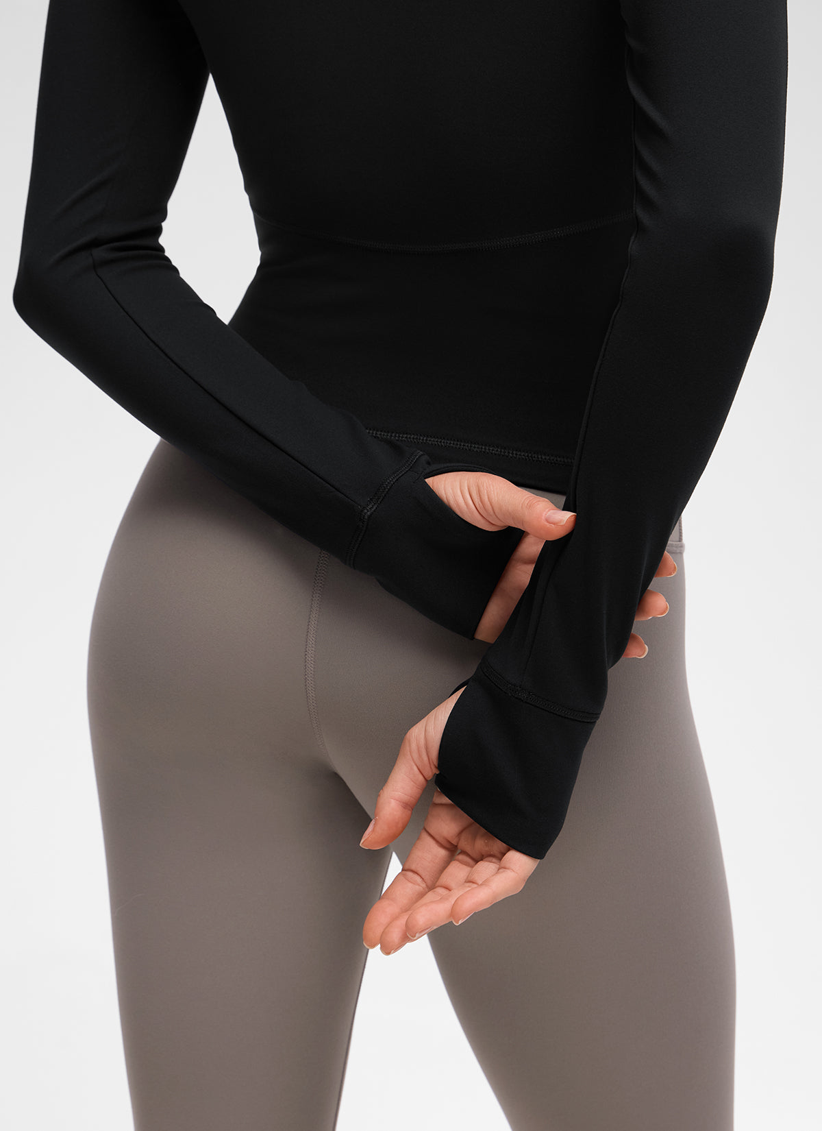 Chaqueta Butterluxe casual con cuello en V, largo hasta la cintura y bolsillos para mujer CRZ YOGA, Negro