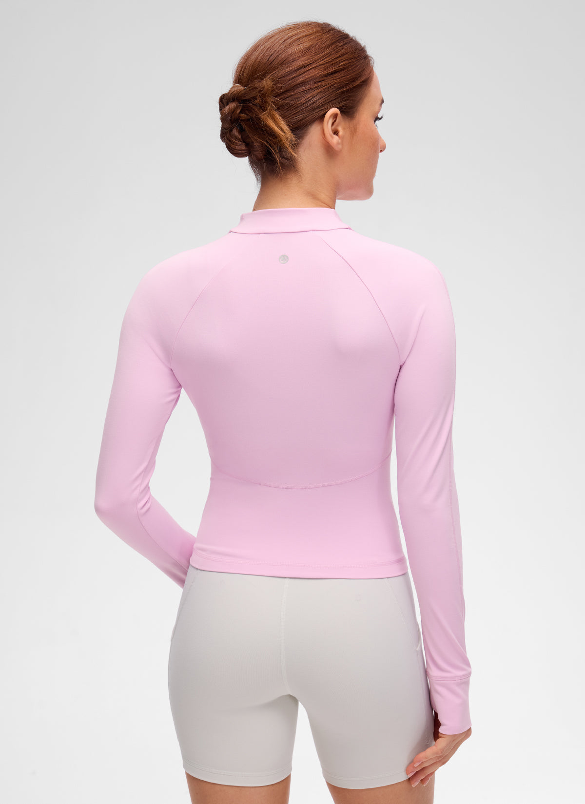Chaqueta Butterluxe casual con cuello en V, largo hasta la cintura y bolsillos para mujer CRZ YOGA, Rosa Vita
