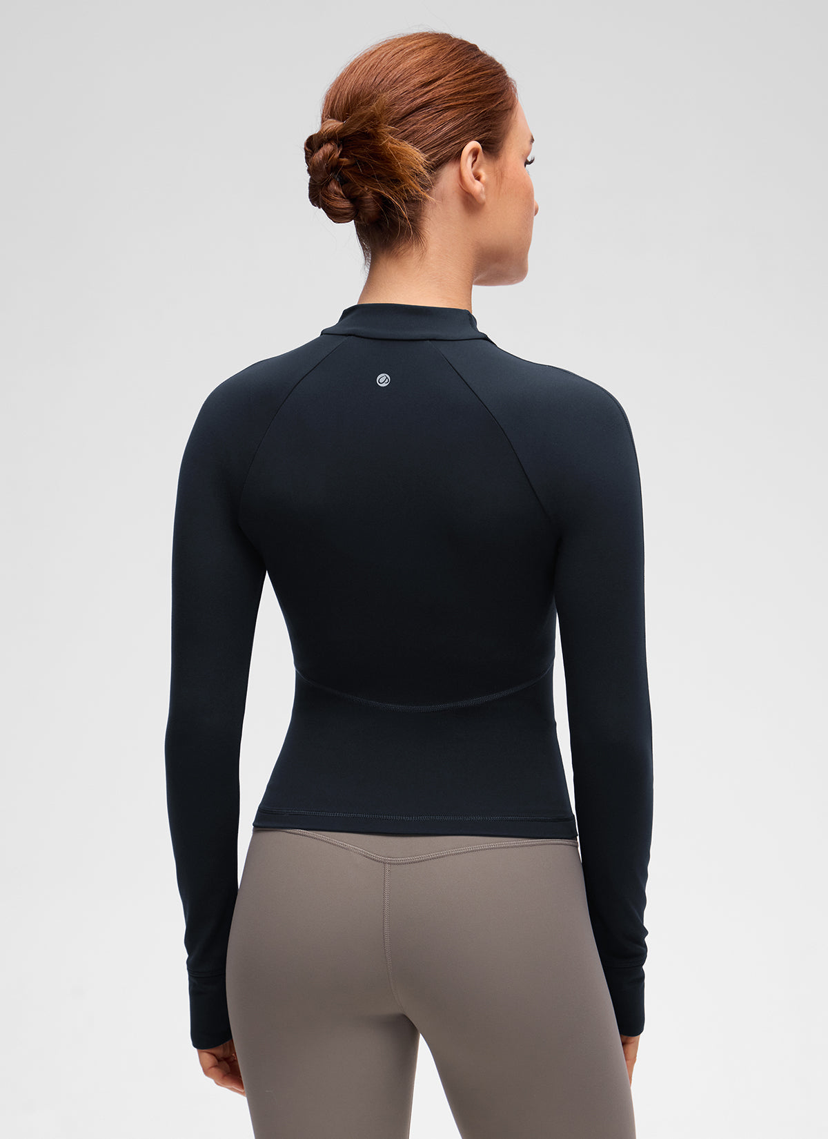 Chaqueta Butterluxe casual con cuello en V, largo hasta la cintura y bolsillos para mujer CRZ YOGA, Azul Marino