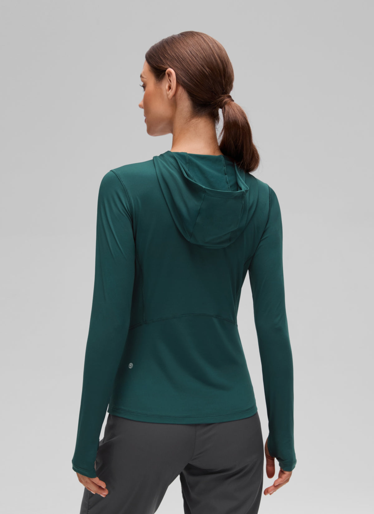 CRZ YOGA Women's UPF 50+ Long Sleeve Sun Hoodie Forest Green @model_info:G