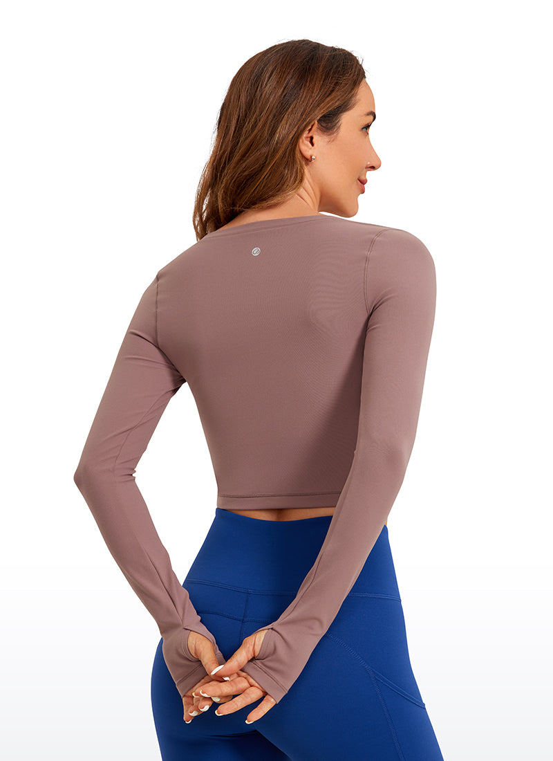 CRZ YOGA Haut de yoga à manches longues Butterluxe pour femme Mauve