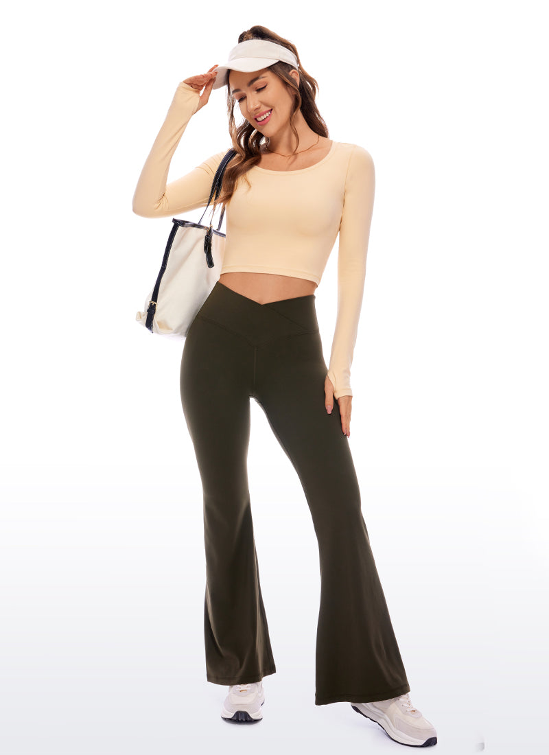 CRZ YOGA Haut de yoga à manches longues Butterluxe pour femme Tan Milkshake