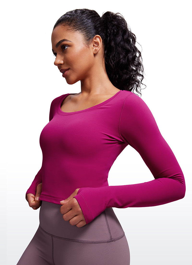 CRZ YOGA Haut de yoga à manches longues Butterluxe pour femme Violet Magenta