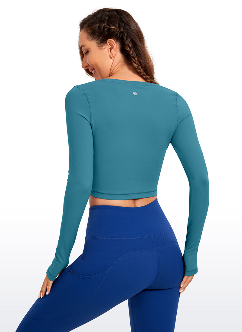 CRZ YOGA Haut de yoga à manches longues Butterluxe pour femme Vert Boréal