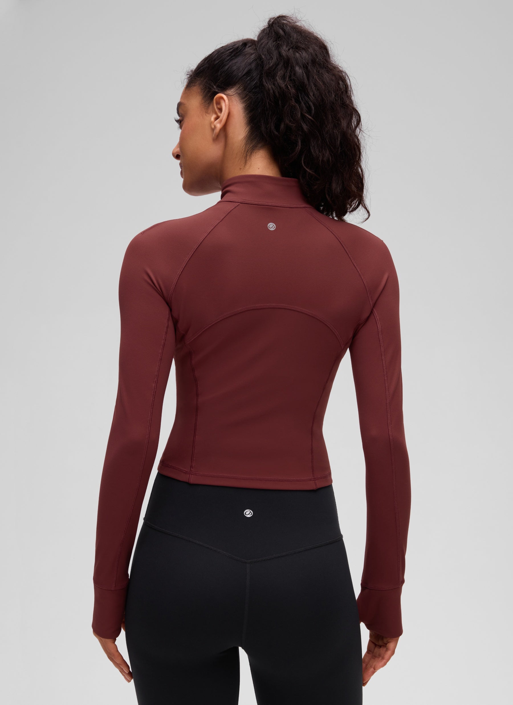 CRZ YOGA Women's Yoga Slim Fit Tops Butterluxe Half-Zip Long Sleeve Noctilucence Red