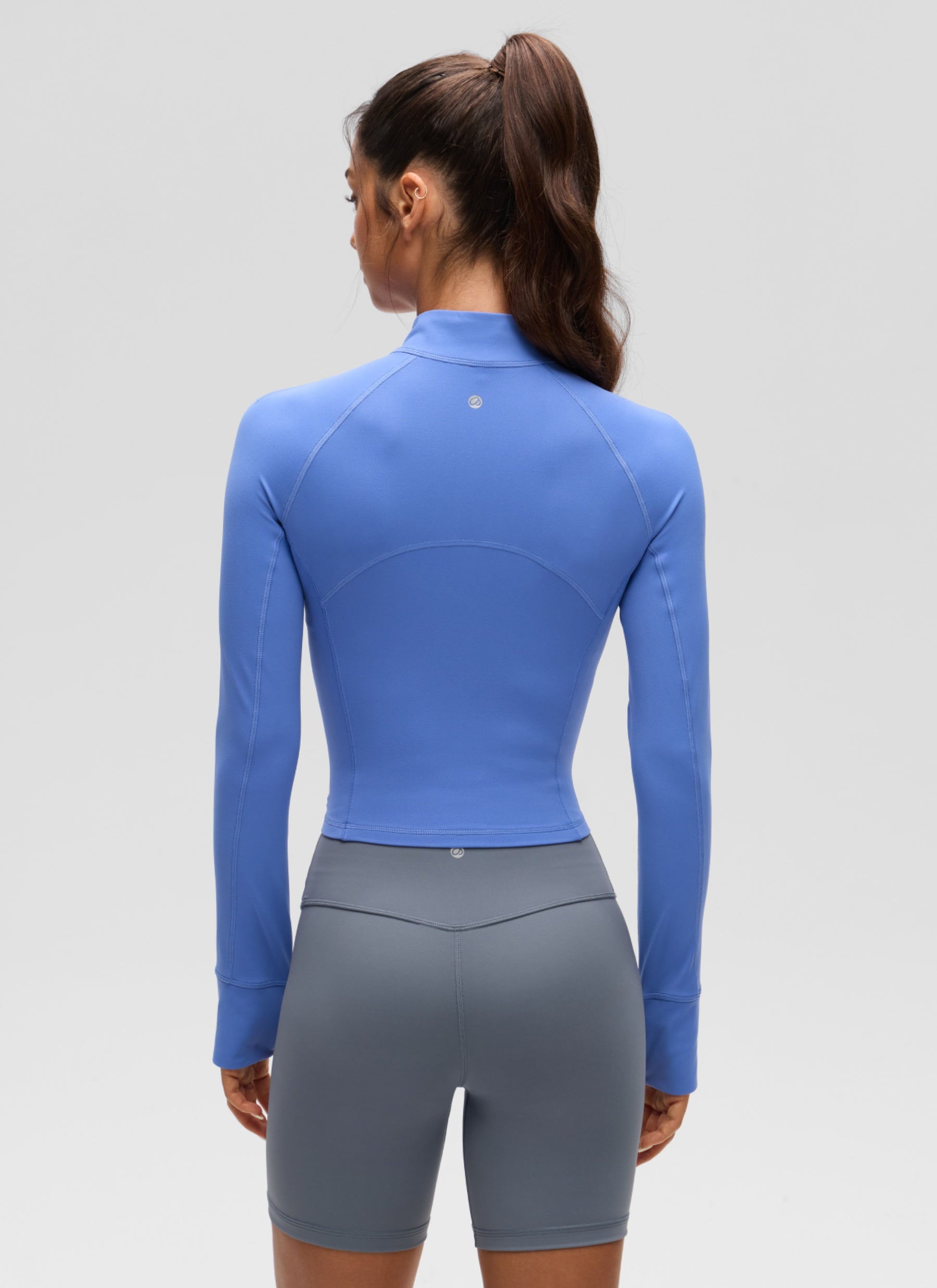 CRZ YOGA Women's Yoga Slim Fit Tops Butterluxe Half-Zip Long Sleeve Wild Indigo