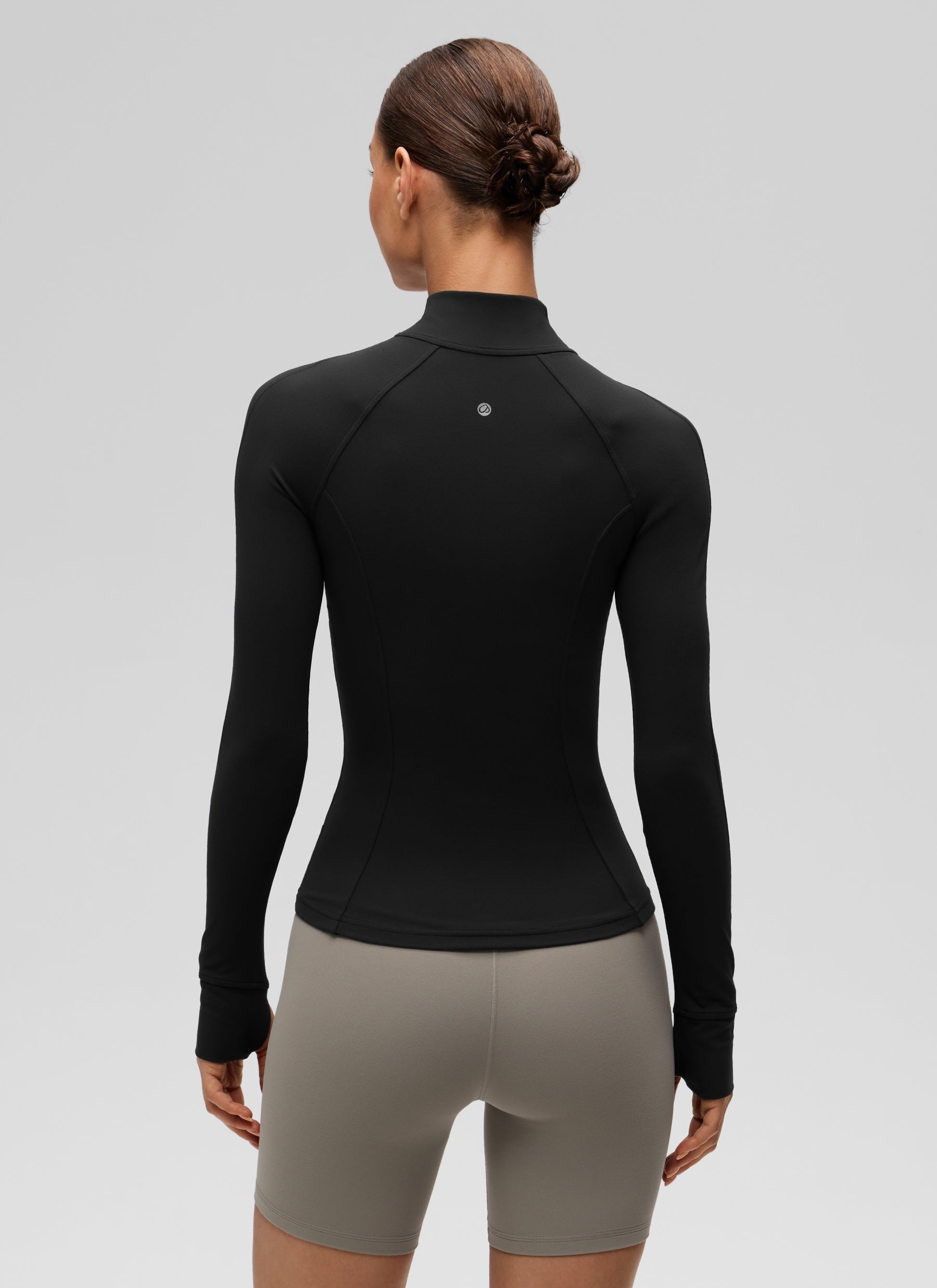 Hauts de yoga coupe slim Butterluxe à manches longues et zip intégral pour femme CRZ YOGA Noir