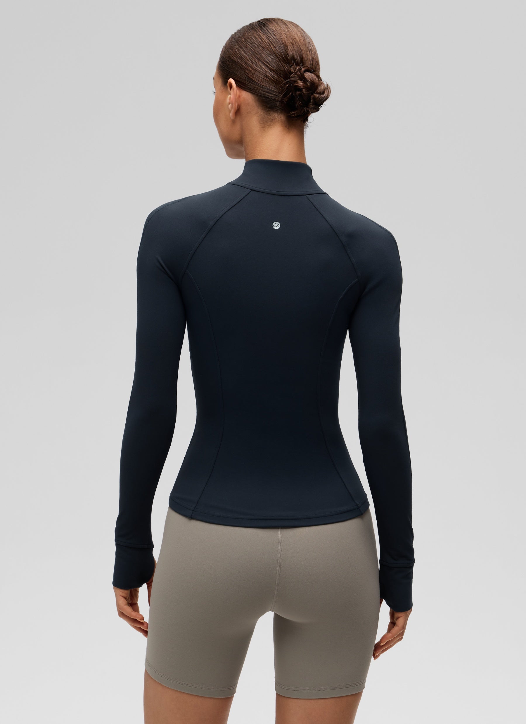 Hauts de yoga coupe slim Butterluxe à manches longues et zip intégral pour femme CRZ YOGA Bleu Marine
