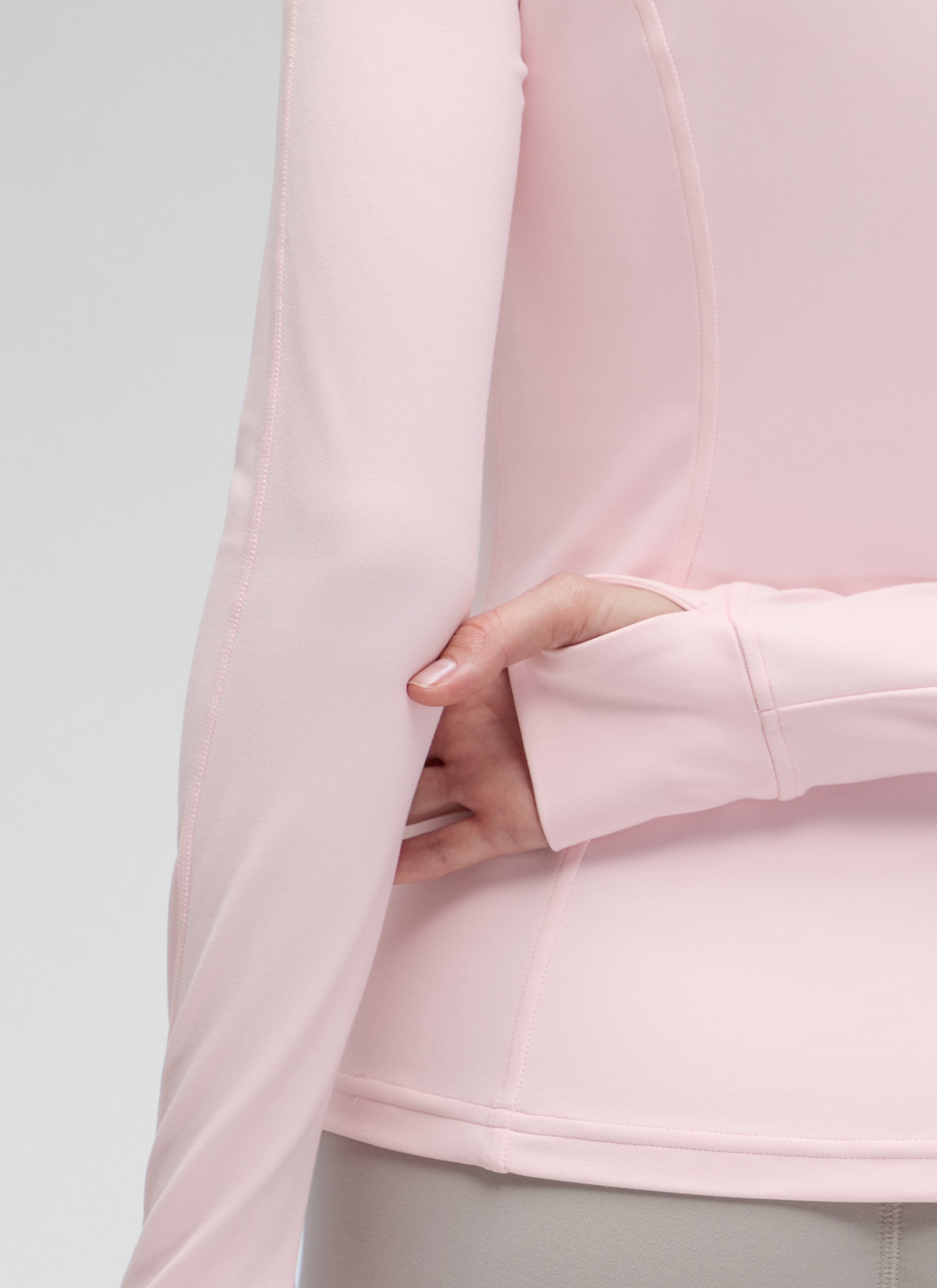 CRZ YOGA Hauts de Yoga Slim Fit pour Femme Butterluxe Zip Intégral Manches Longues Rose Fraise