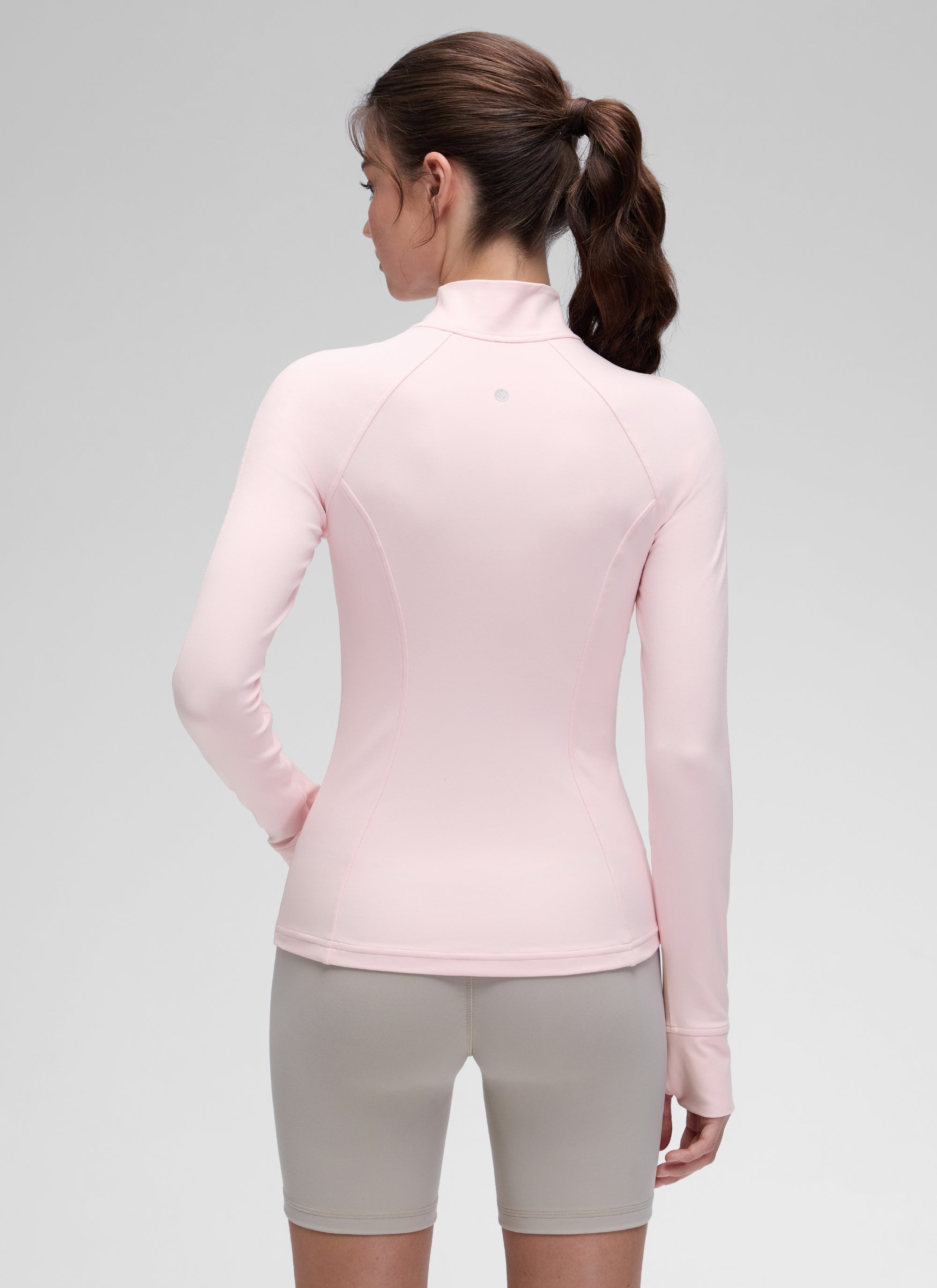CRZ YOGA Hauts de Yoga Slim Fit pour Femme Butterluxe Zip Intégral Manches Longues Rose Fraise