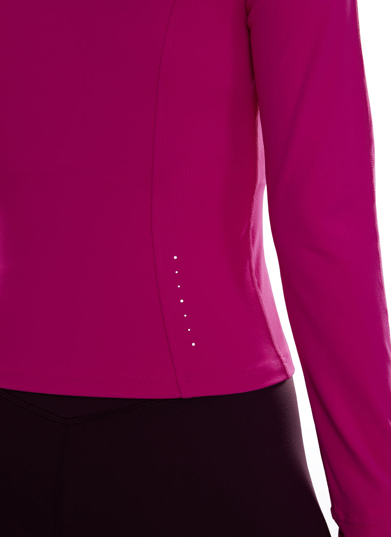 Chaqueta corta con cremallera completa y bolsillos Butterluxe para mujer CRZ YOGA Hibiscus Purple