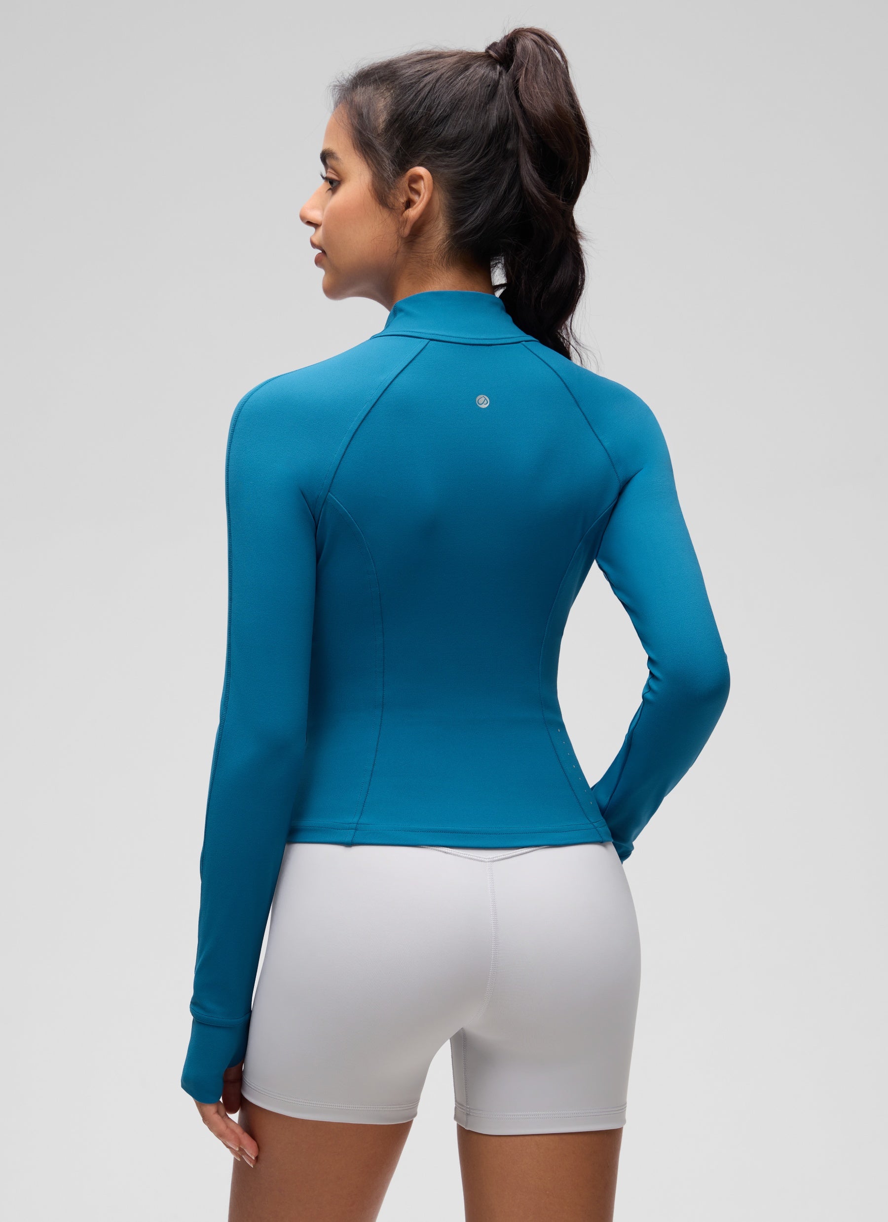 Chaqueta corta con cremallera completa y bolsillos Butterluxe para mujer CRZ YOGA Super-sonic Blue