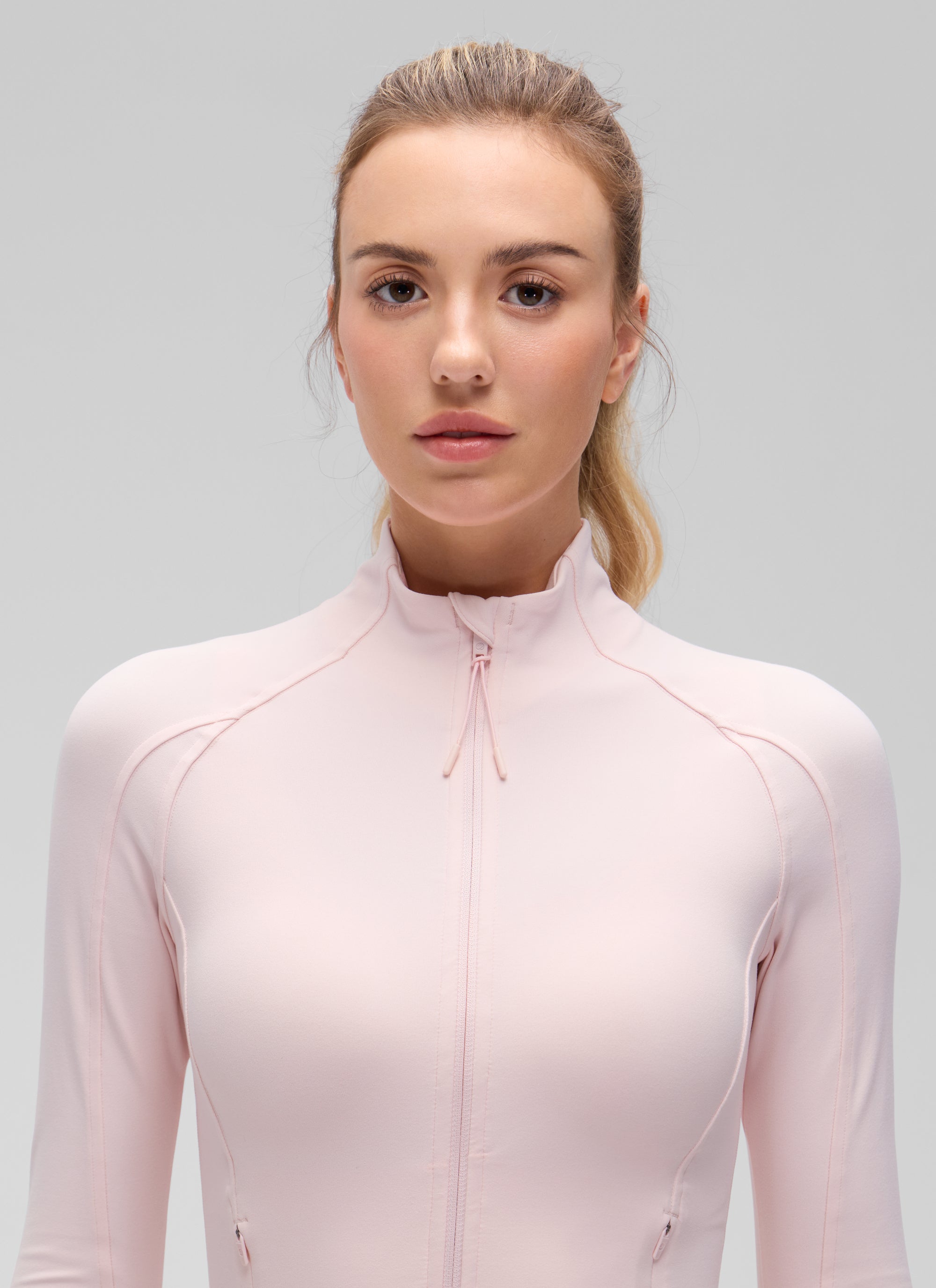 CRZ YOGA Chaqueta corta Butterluxe de abrigo con bolsillos y cremallera completa para mujer, rosa fresa