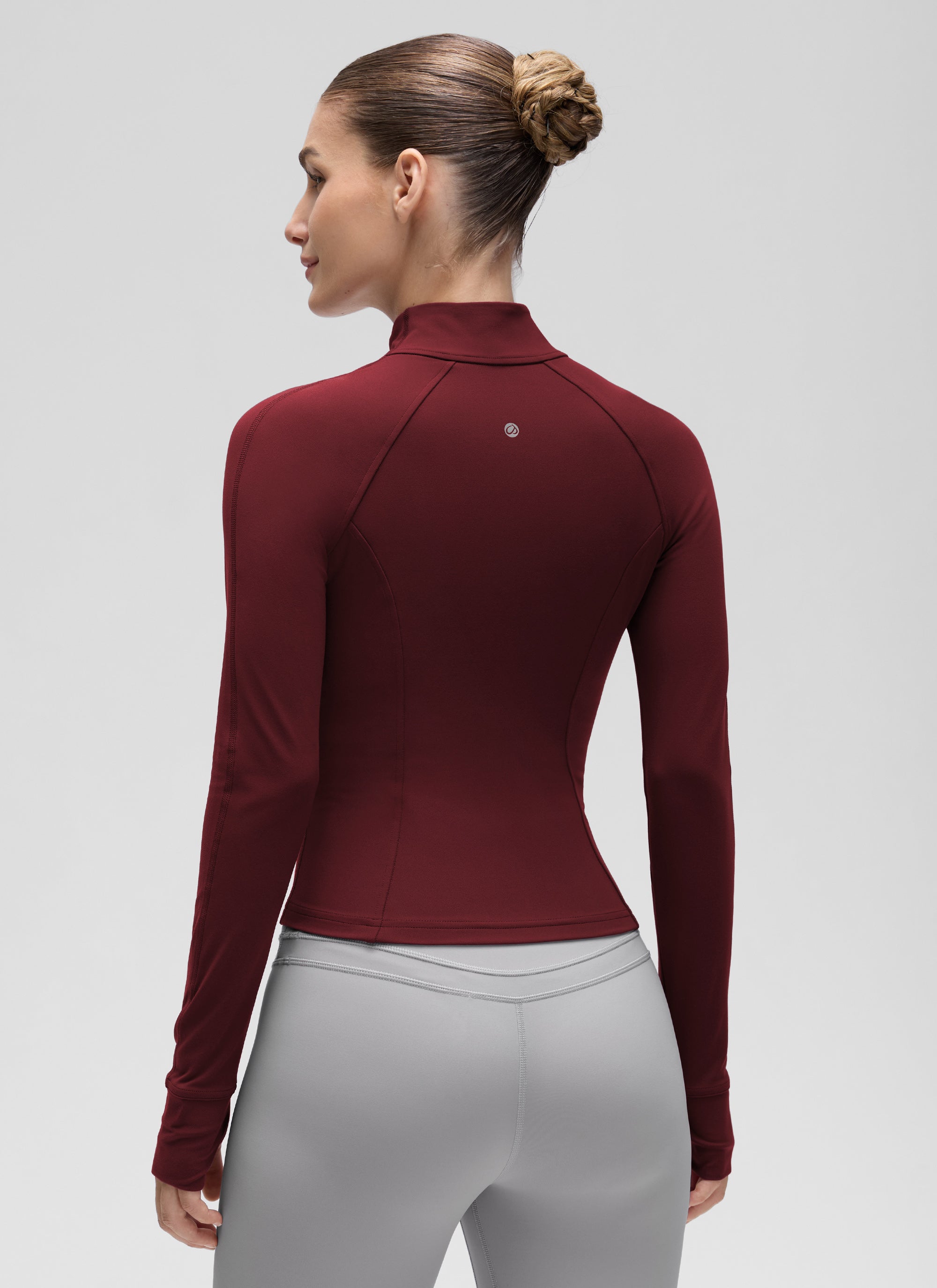 Chaqueta corta con cremallera completa y bolsillos Butterluxe para mujer CRZ YOGA Red Merlot