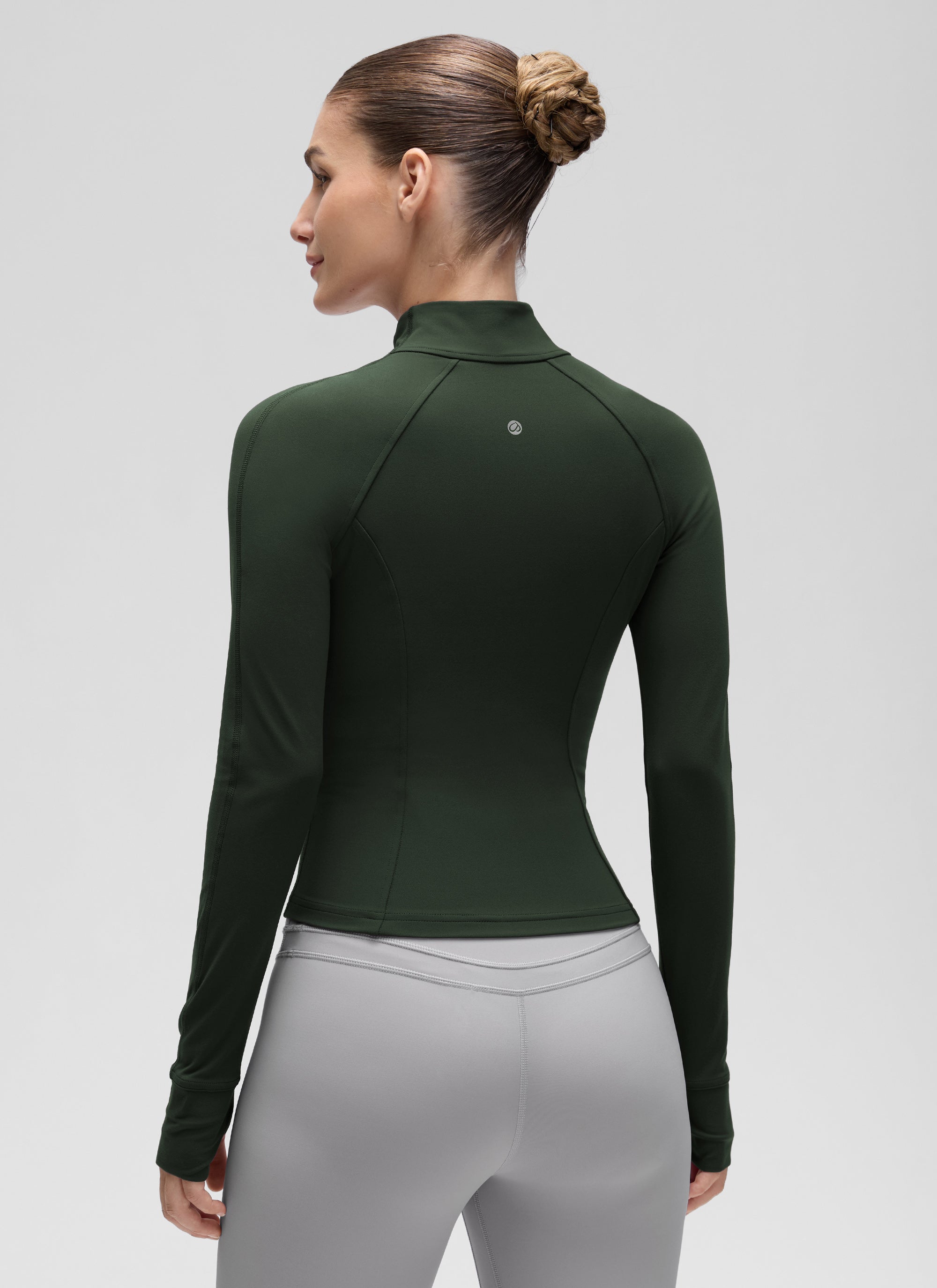 Chaqueta corta con cremallera completa y bolsillos Butterluxe para mujer CRZ YOGA Legend Green