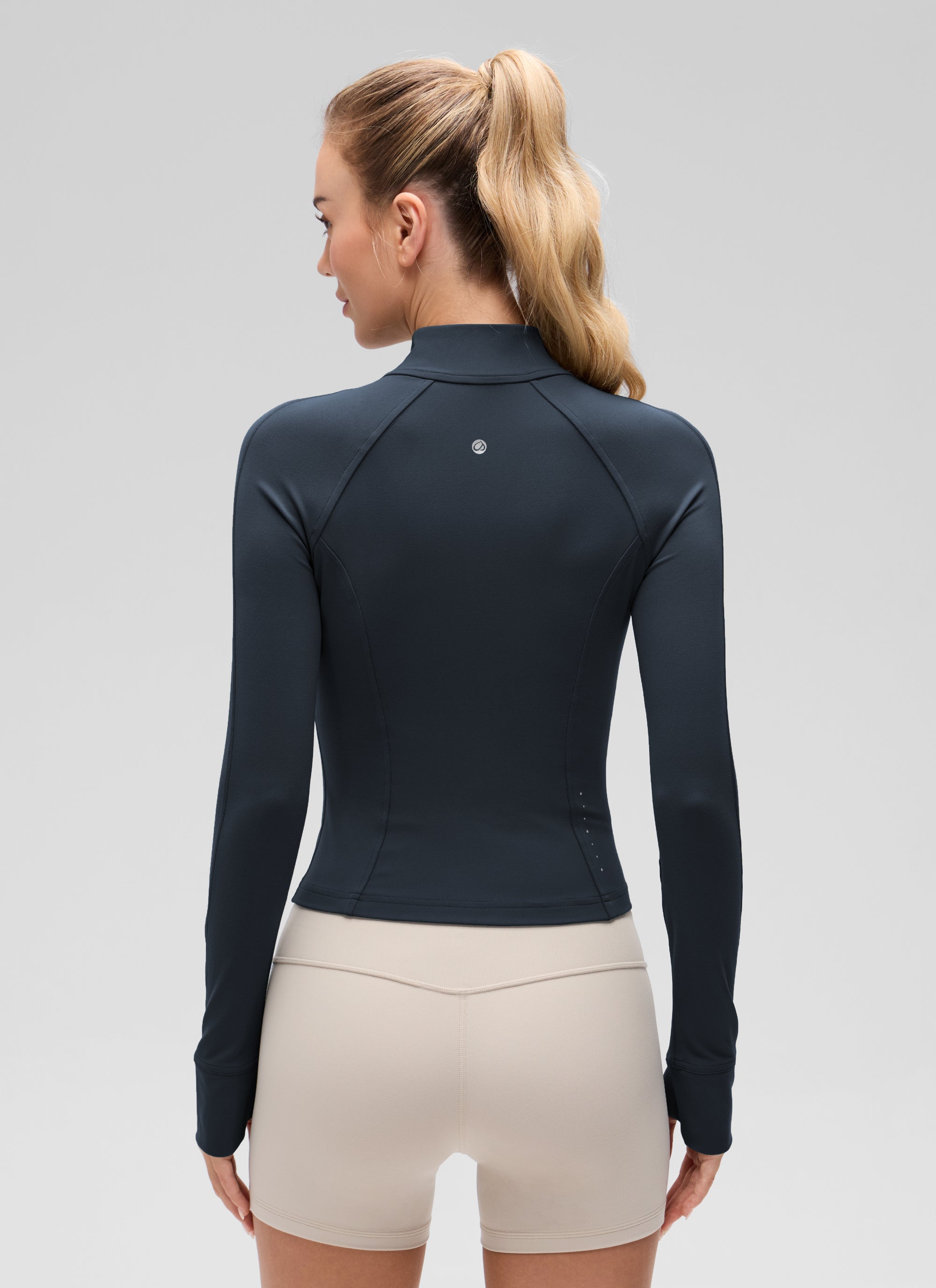 Chaqueta corta con cremallera completa y bolsillos Butterluxe para mujer CRZ YOGA True Navy