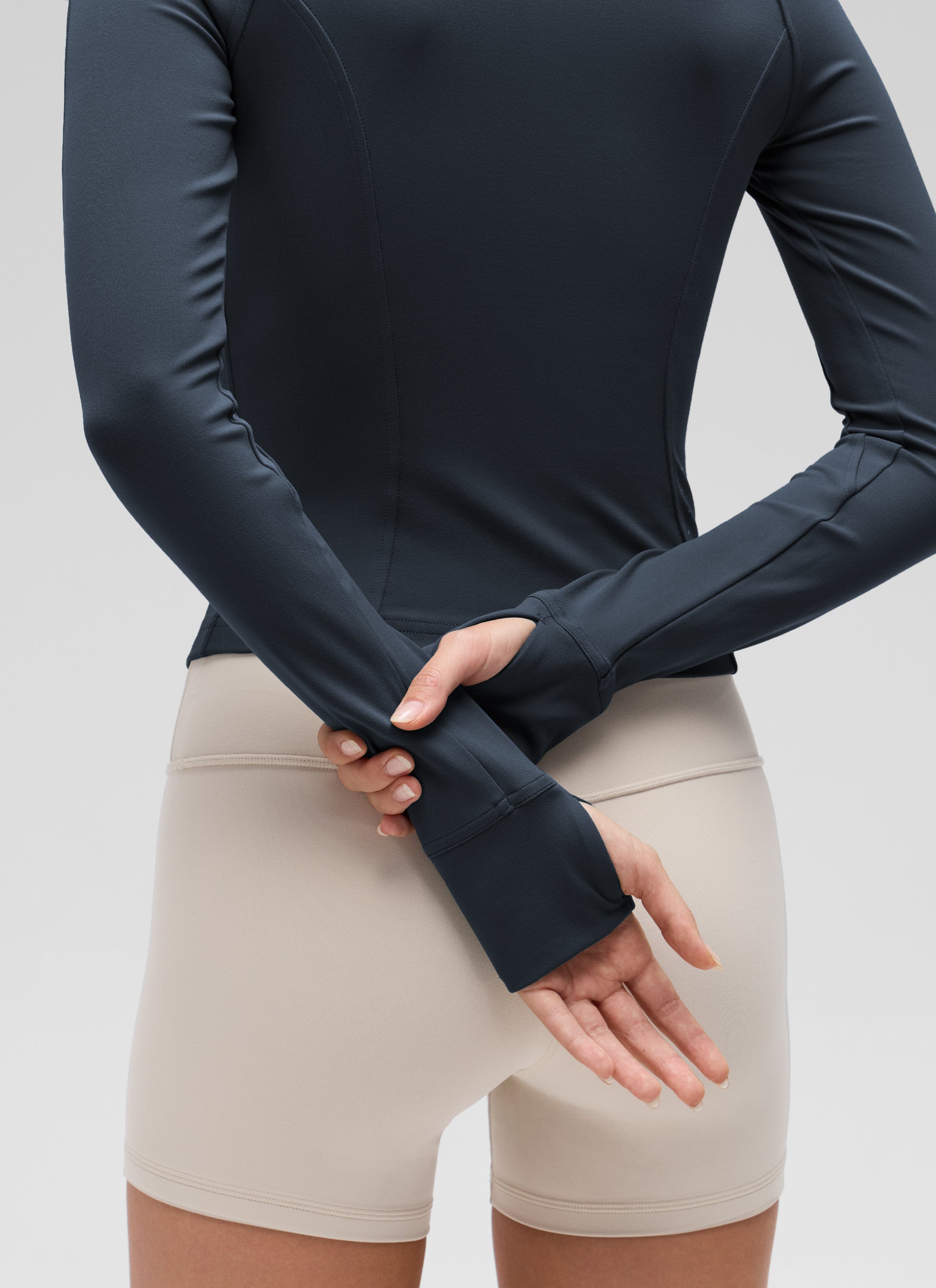 Chaqueta corta con cremallera completa y bolsillos Butterluxe para mujer CRZ YOGA True Navy