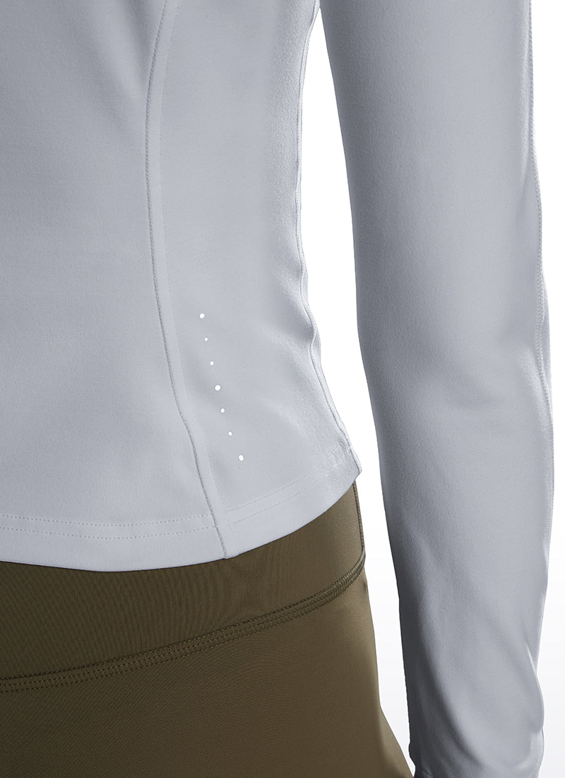 Chaqueta corta con cremallera completa y bolsillos Butterluxe para mujer CRZ YOGA White