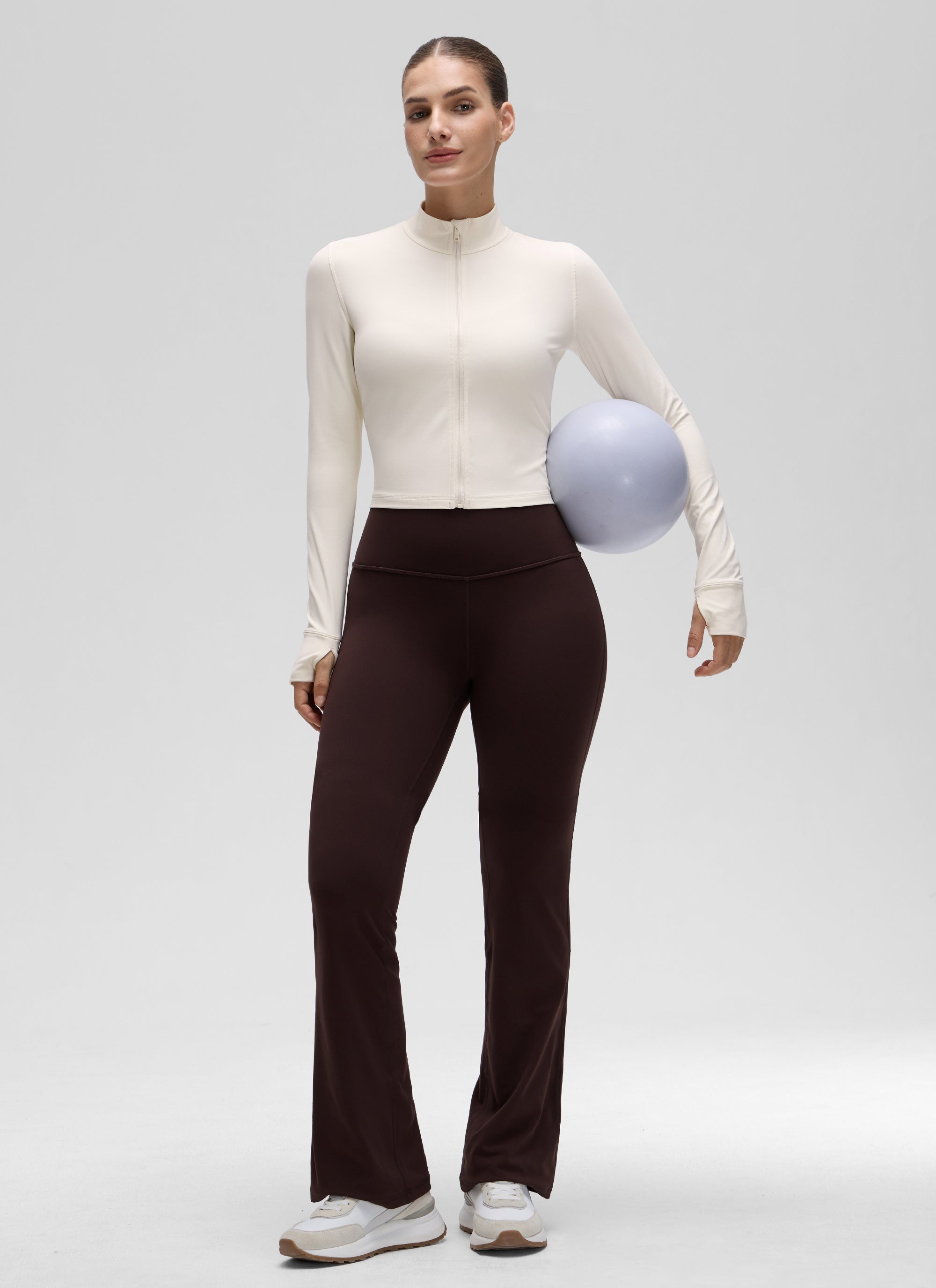 Chaquetas cortas de abrigo con cremallera completa Butterluxe para mujer Blanco albaricoque