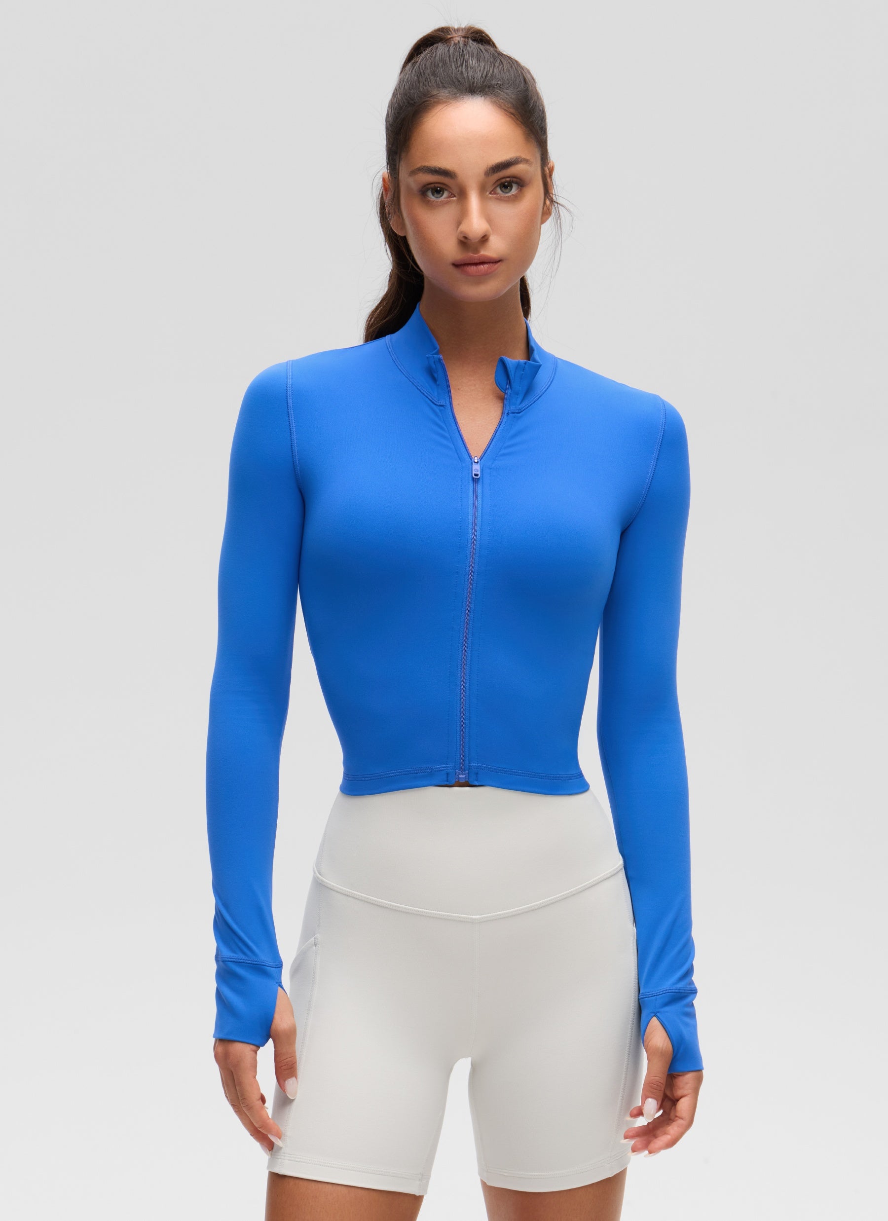 Chaquetas cortas de abrigo con cremallera completa Butterluxe para mujer Azul Sparkle