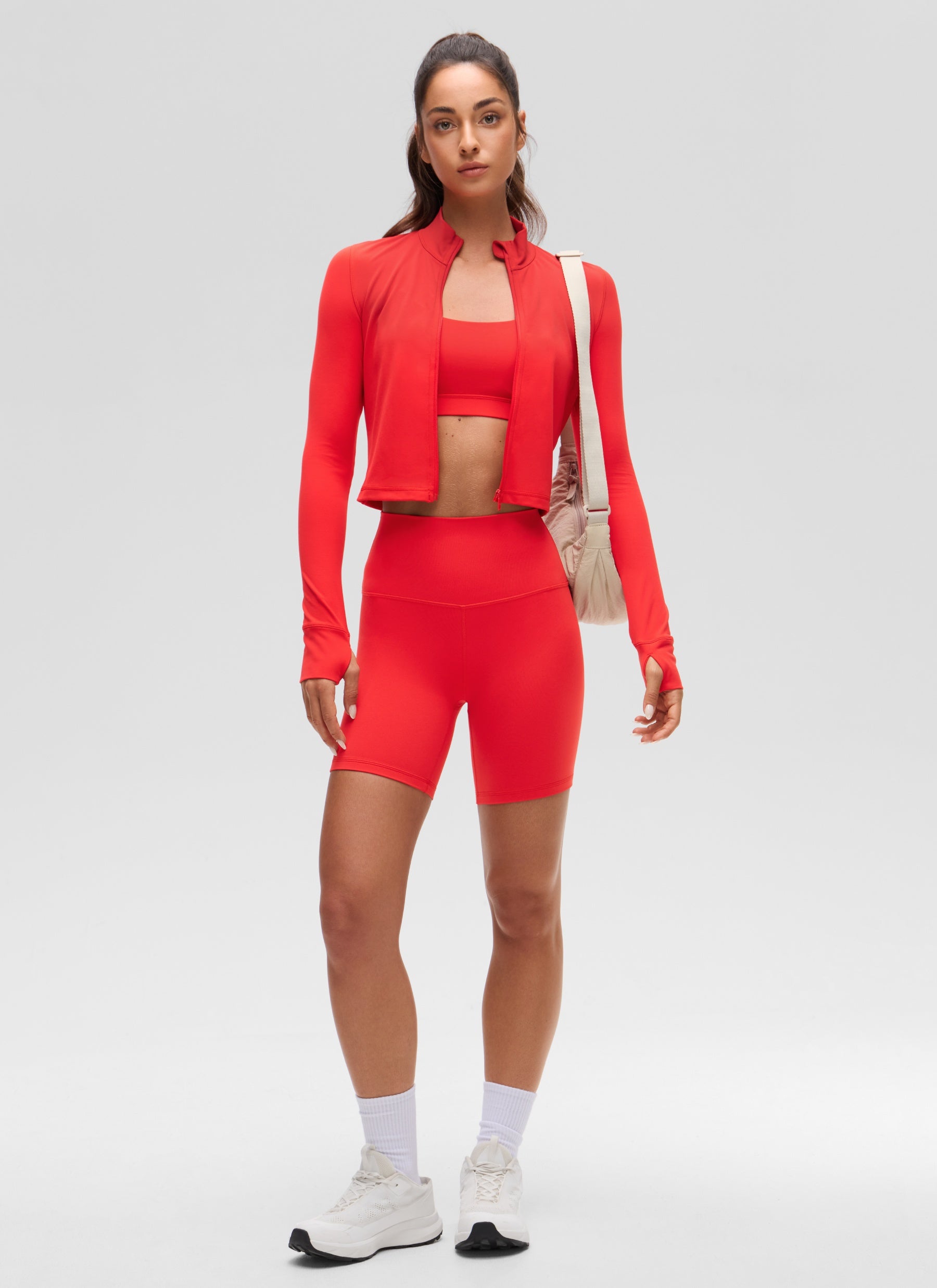 Chaquetas cortas de abrigo con cremallera completa Butterluxe para mujer Rojo intenso